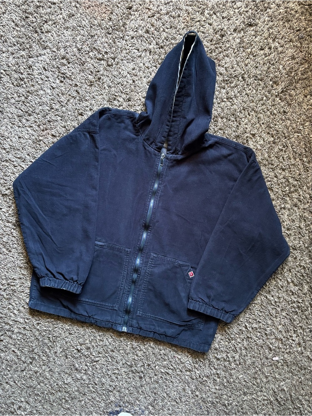 Y2k Quiksilver Navy Hooded Reversible Zip Jacket